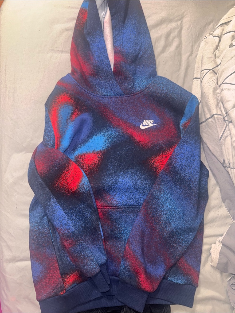 Nike Boys Hoodie - Blue & Red Pattern